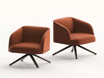 TIMO - Trestle-based fabric easy chair with armrests by La Cividina - view 2